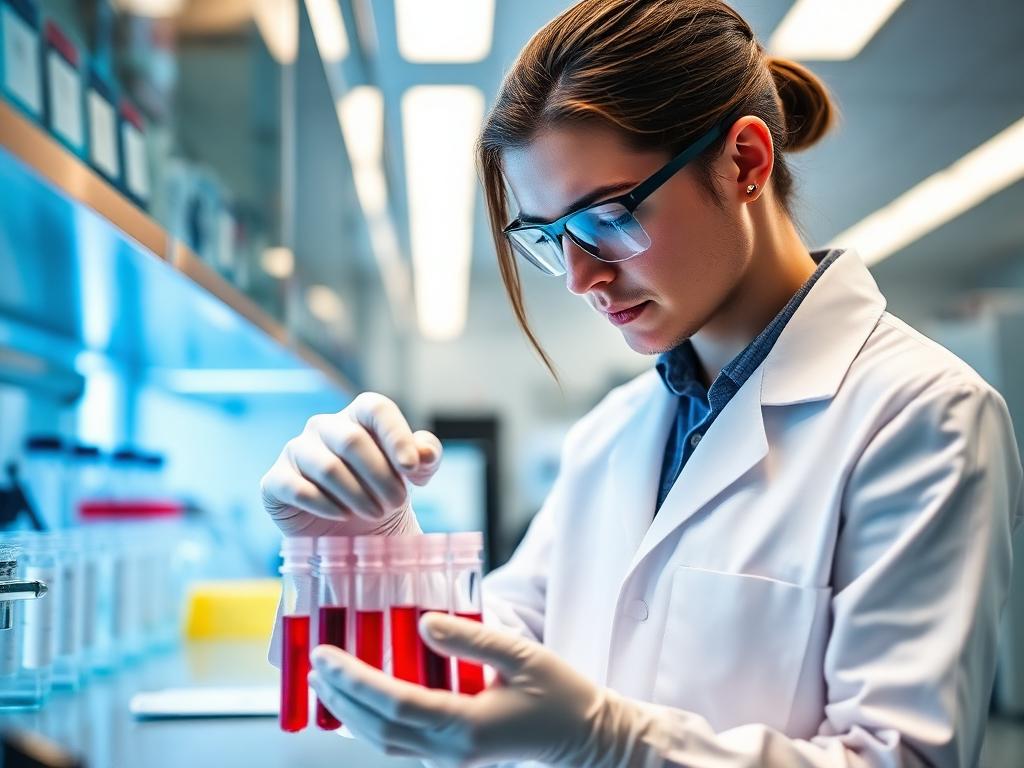 Bioanalista procesando muestras de sangre